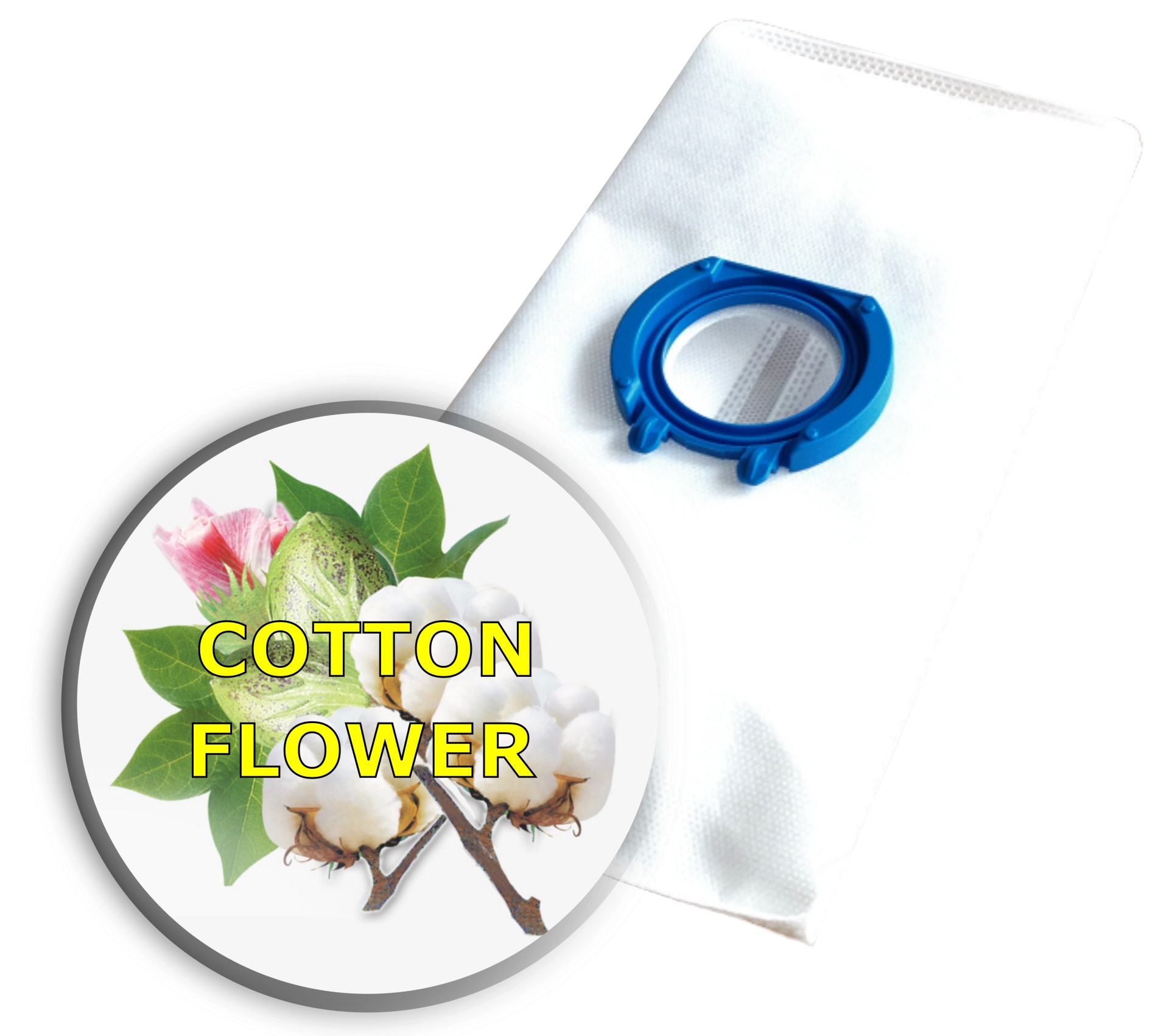 KOMA ET35PL COTTON FLOWER - Aromás porszívózsákok ETA Unibag, műanyag előlappal, 4db