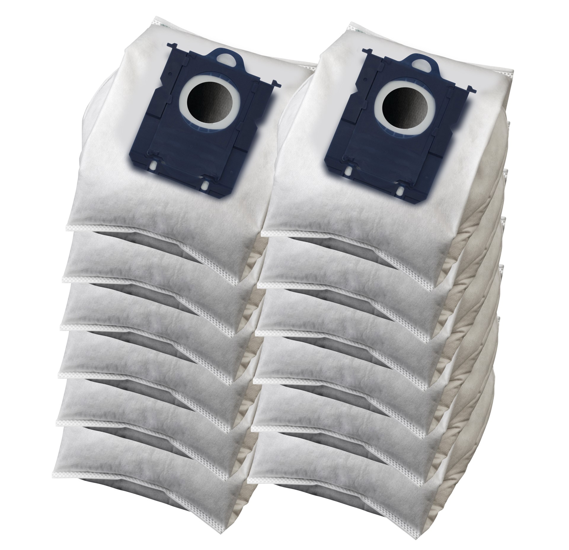 KOMA SB03PL - 12 darabos porzsákkészlet AEG, Electrolux, Philips (S-BAG Flexi) porszívókhoz, műanyag előlappal, szintetikus